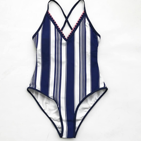 Cupshe Other - Cupshe Navy/White Striped One-Piece, never worn
